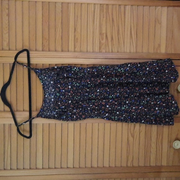 H&M Divided Skull Rose Print Adjustable Spaghetti Strap Dress Size 4 - Picture 3 of 8